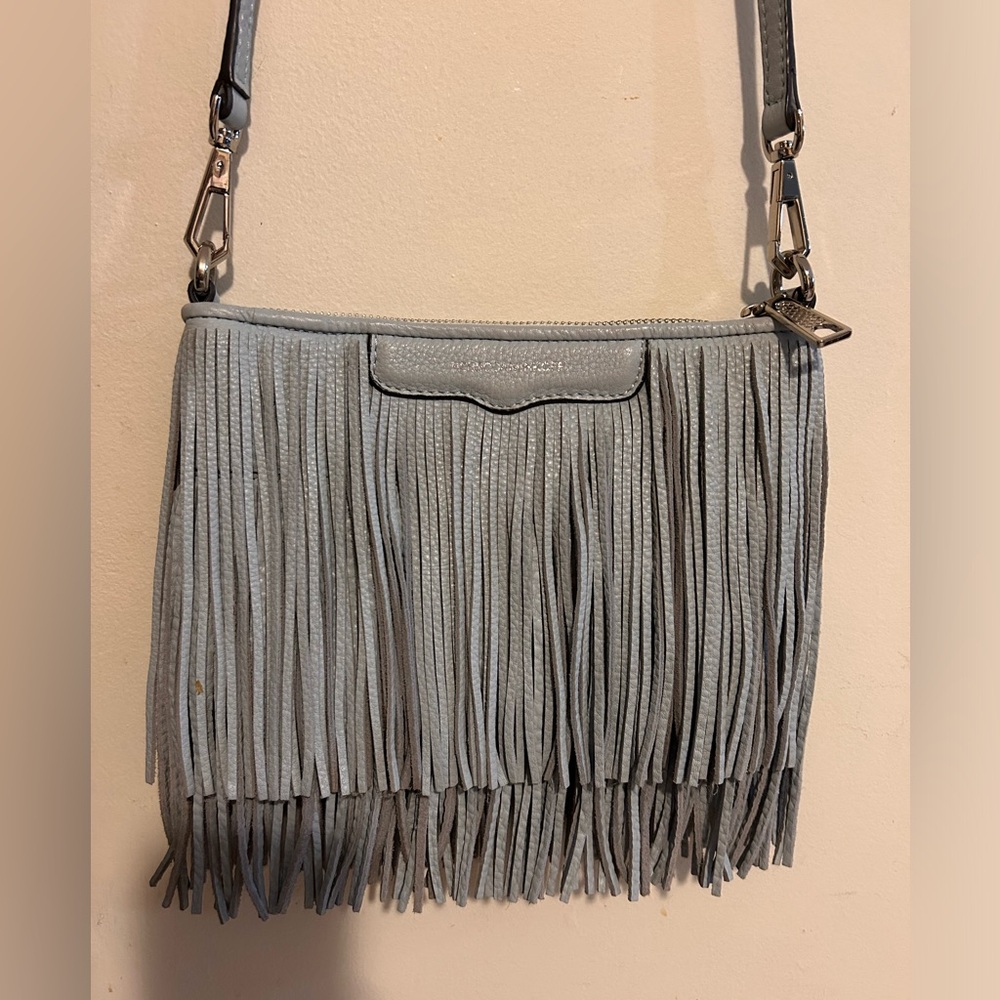 Rebecca Minkoff Light Gray Fringe Crossbody Bag